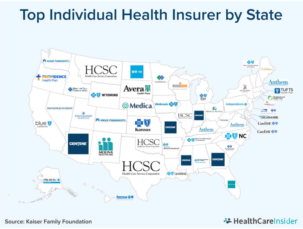 Top Individual Health Insurance Companies, Mapped