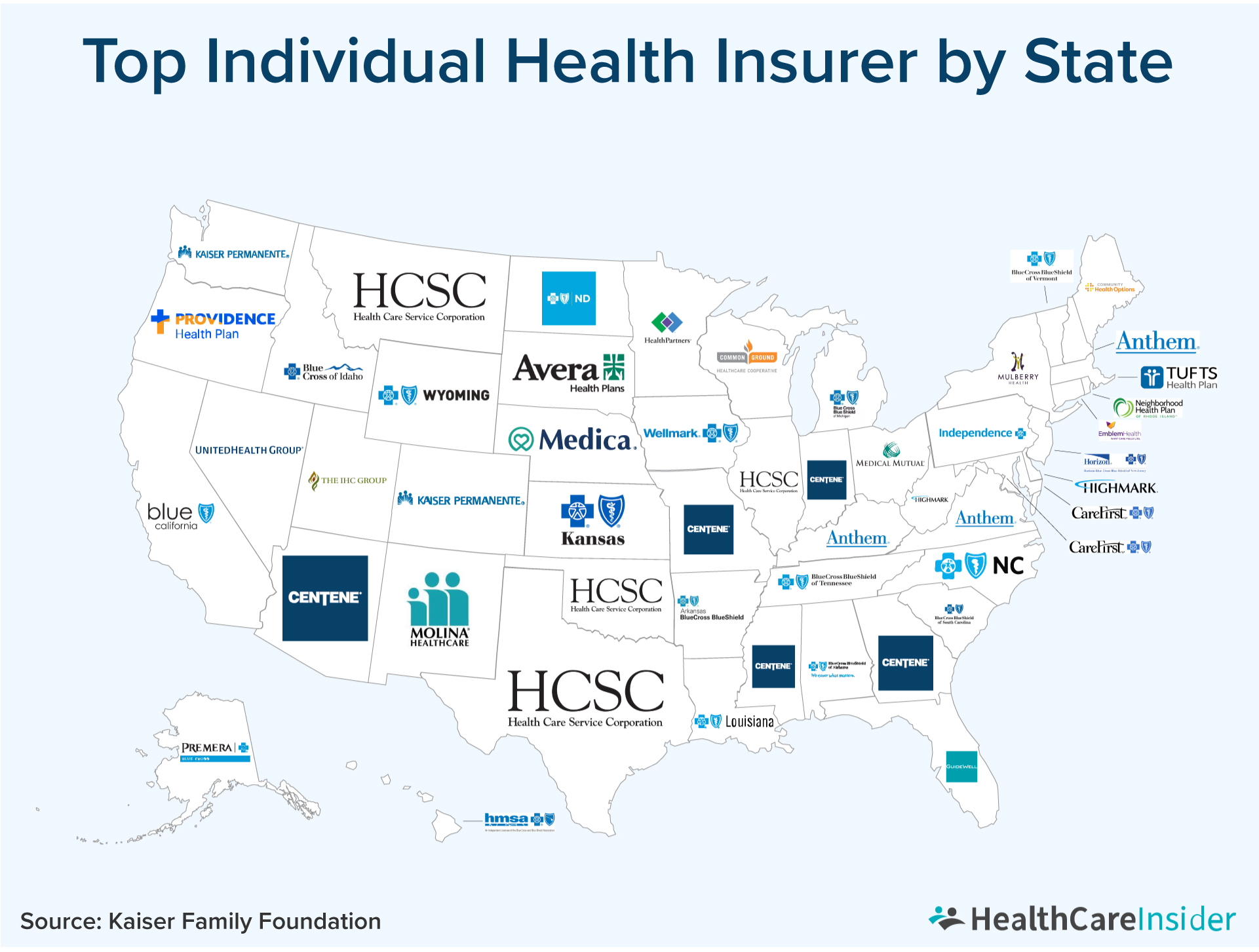 Top Individual Health Insurance Companies, Mapped